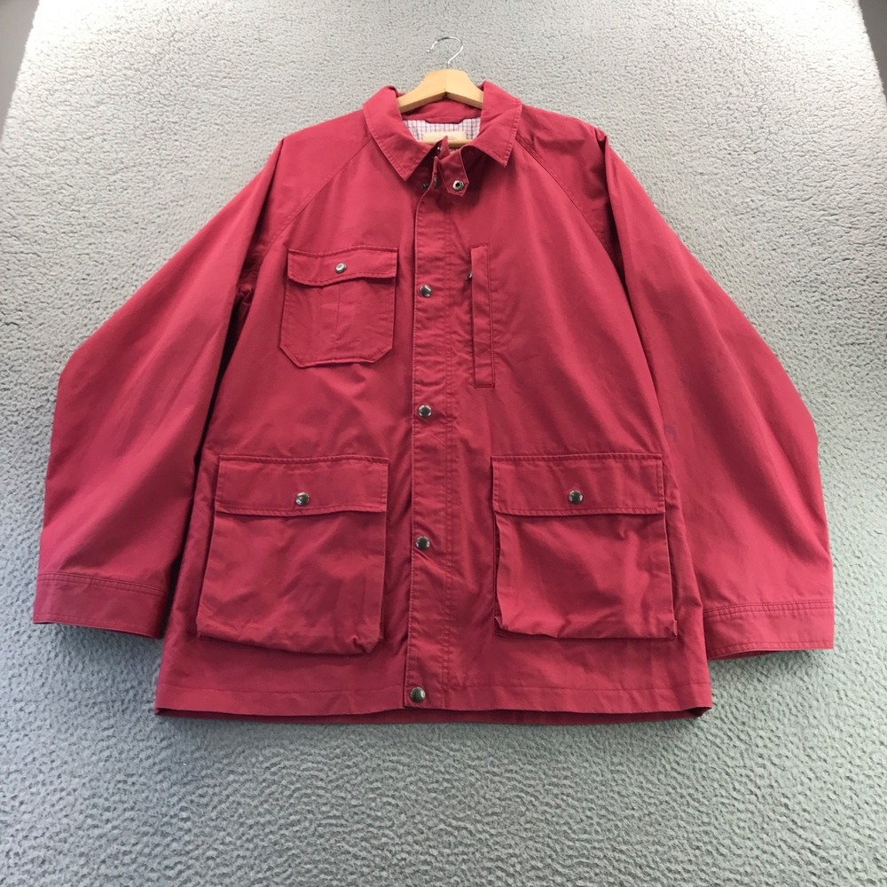 Brooks Brothers Jacket Mens Large Red Utility Chore Field Removable Hooded Barn
